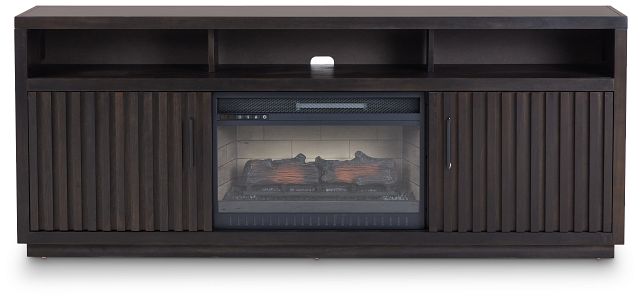 Ithaca Dark Tone 74" Tv Stand With Fireplace Insert (1)