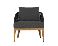 Ukiah Black Accent Chair With Dark Gray Cushions