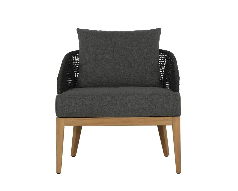 Ukiah Black Accent Chair With Dark Gray Cushions