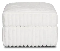 Teddy White Fabric Ottoman