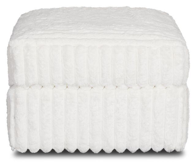Teddy White Fabric Ottoman