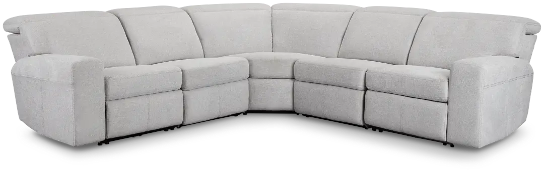 Callum Light Gray Fabric Small Dual Power Reclining Two-arm Sectional Callum Light Gray Fabric Small Dual Power Reclining Two-arm Sectional