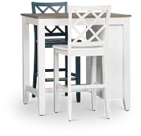 Edgartown Two-tone Storage High Table & Mixed Barstools