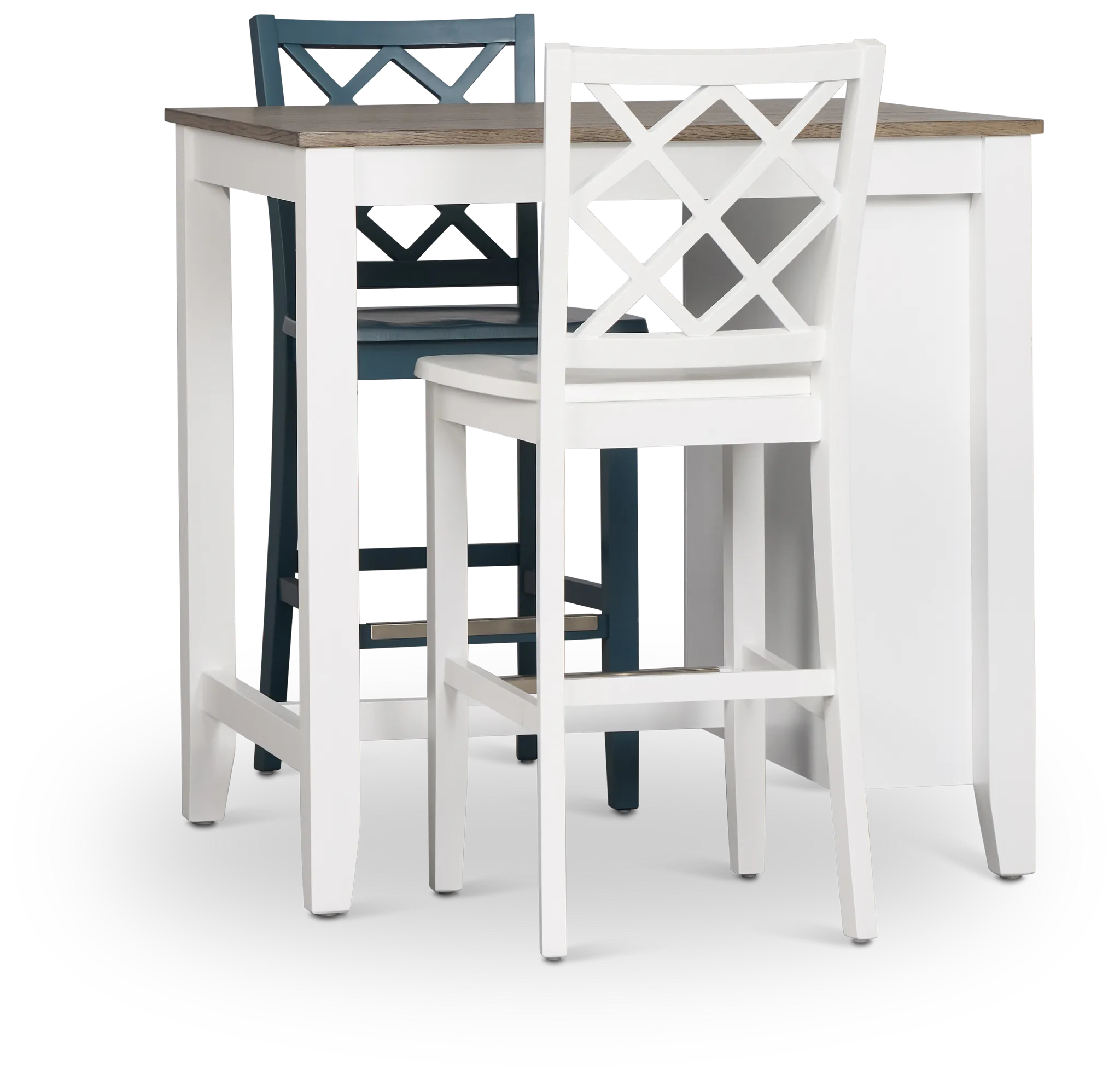 Edgartown Two-tone Storage High Table & Mixed Barstools