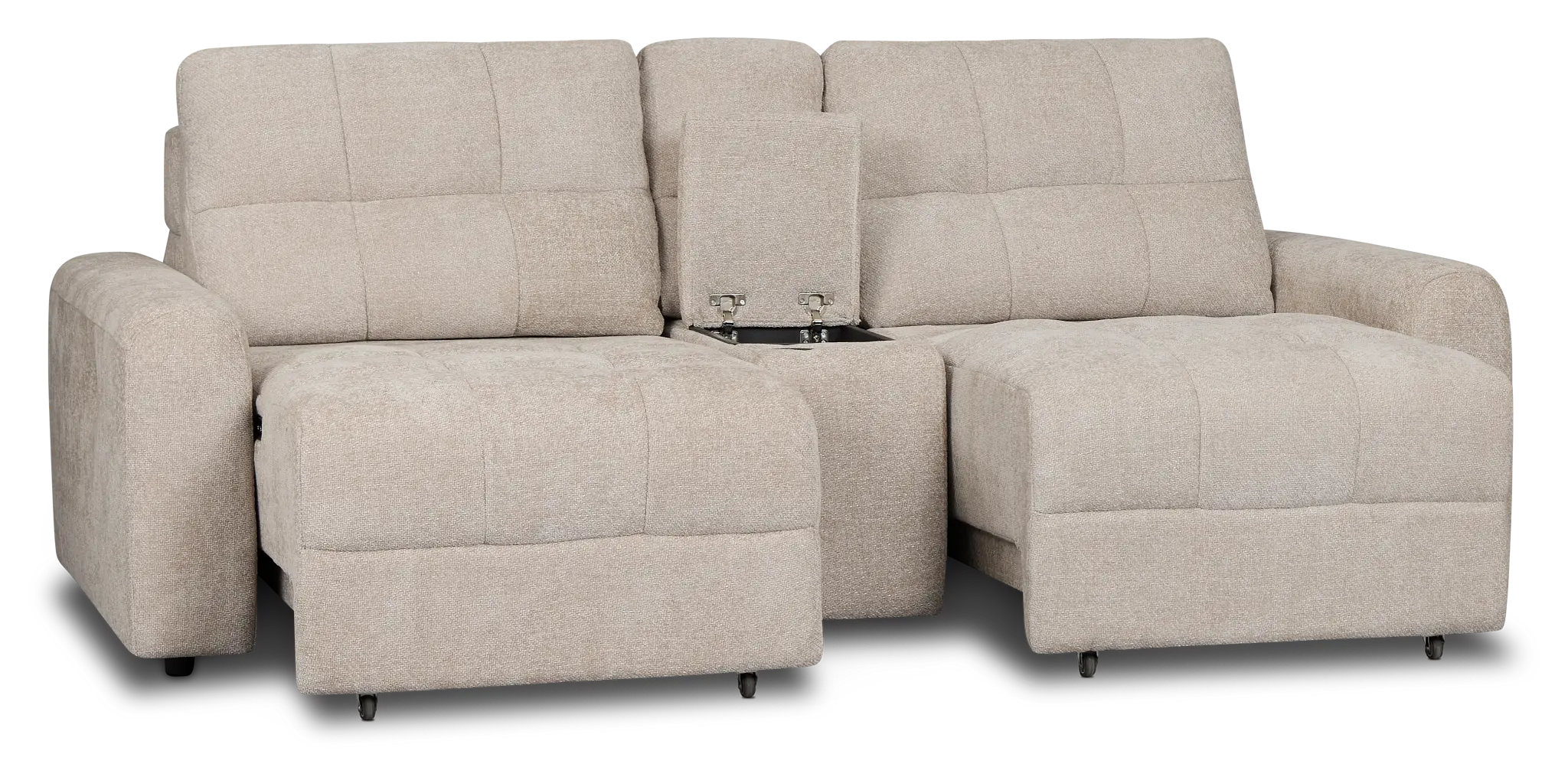 Hendrix Light Taupe Fabric Power Extension Chaise Console Loveseat Hendrix Light Taupe Fabric Power Extension Chaise Console Loveseat