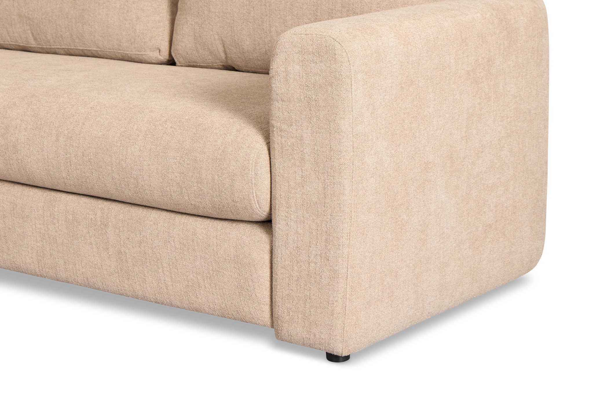 Alma Taupe Fabric Medium Left Chaise Wedge Sectional