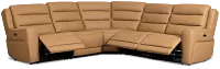 Wilder Brown Leather Small Dual Power Reclining Two-arm Sectional