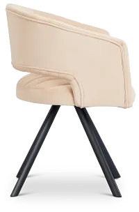 Mandy Beige Velvet Swivel Accent Chair