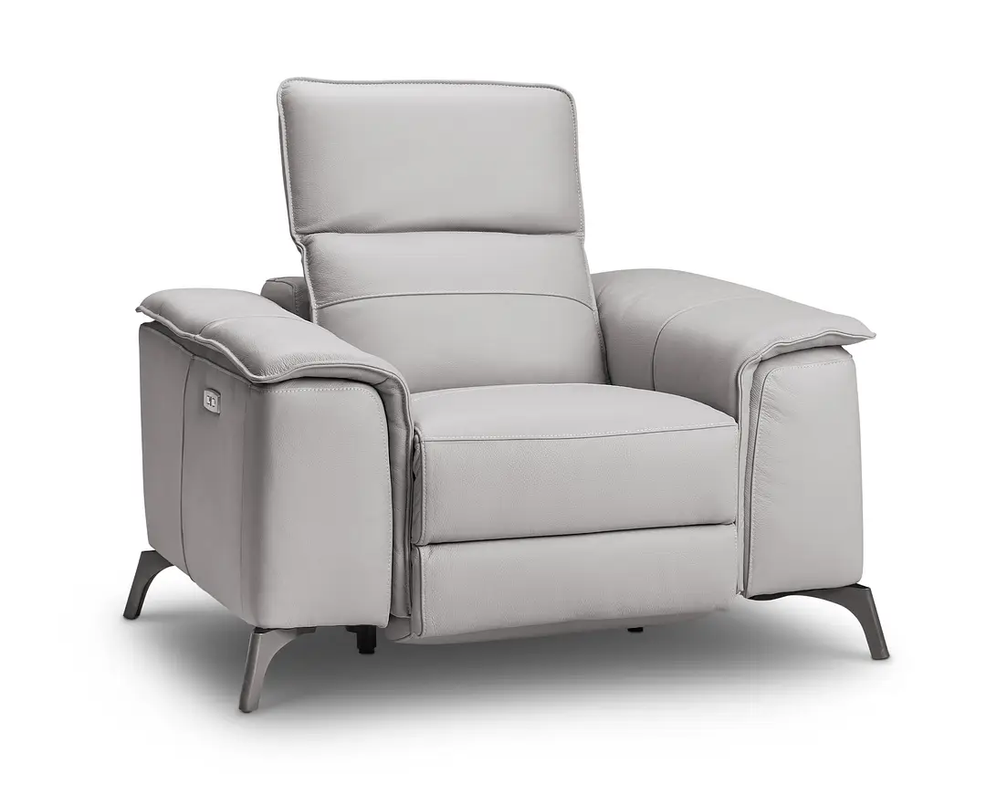Pearson Gray Leather Power Recliner With Power Headrest Pearson Gray Leather Power Recliner With Power Headrest
