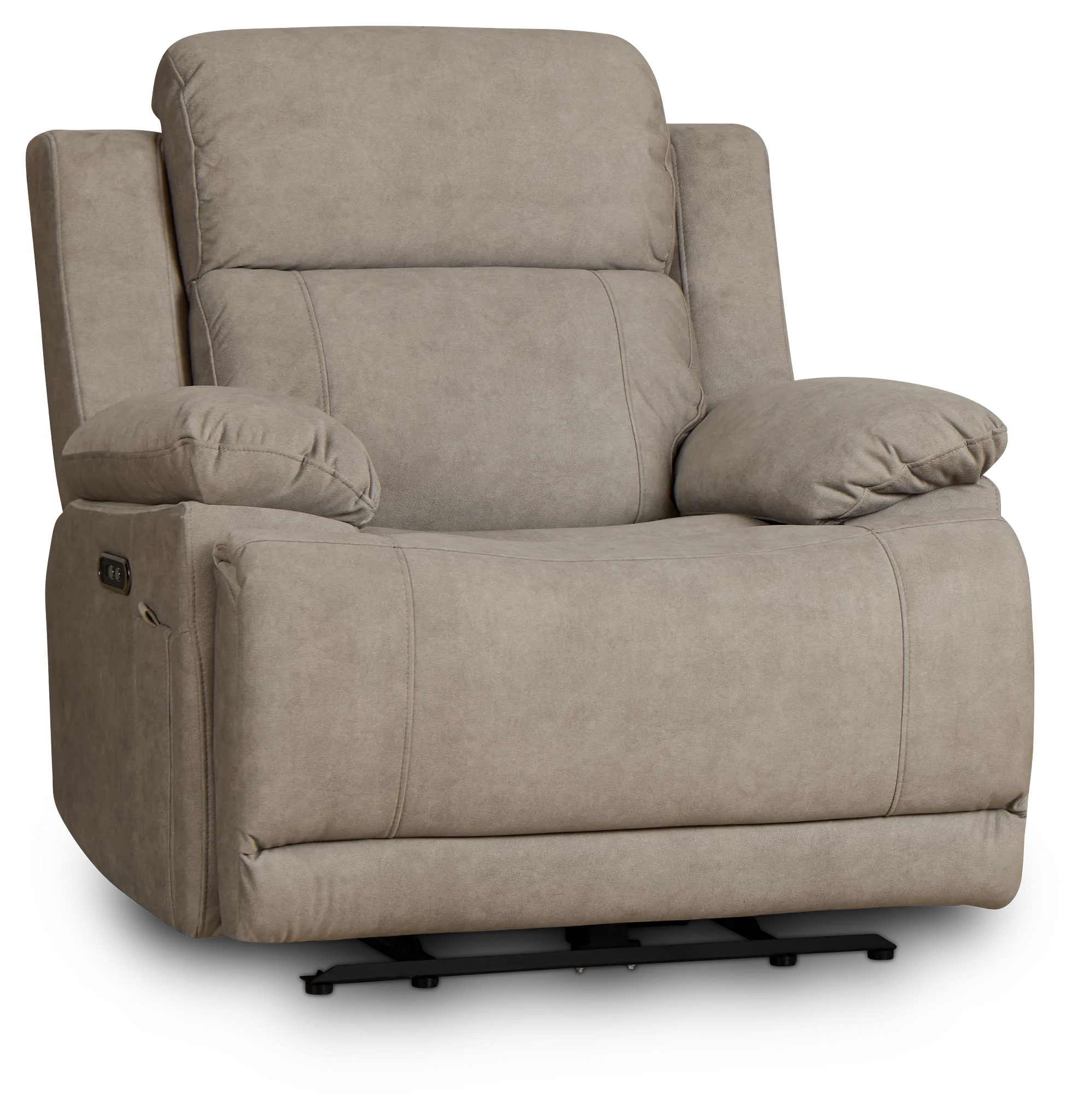 Benson Beige Micro Power Recliner