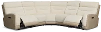 Travis Light Beige Fabric Small Two-arm Power Reclining Sectional