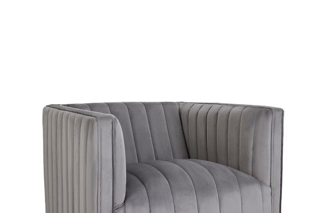 Cobra Light Gray Velvet Accent Chair