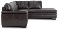 Braden Dark Brown Leather Small Right Bumper Sectional