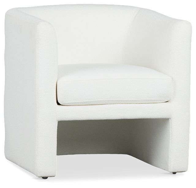 Kalid White Accent Chair