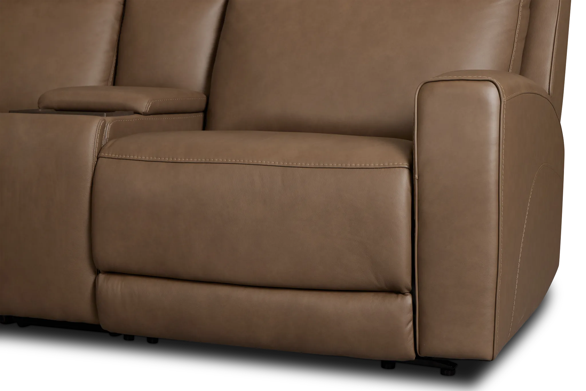 Flexsteel Belmont Dark Brown Lthr/vinyl Large Dual Power Reclining Two-arm Sectional