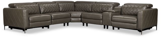 Ava Dark Gray Micro Medium Dual Power 2-arm Reclining Sectional