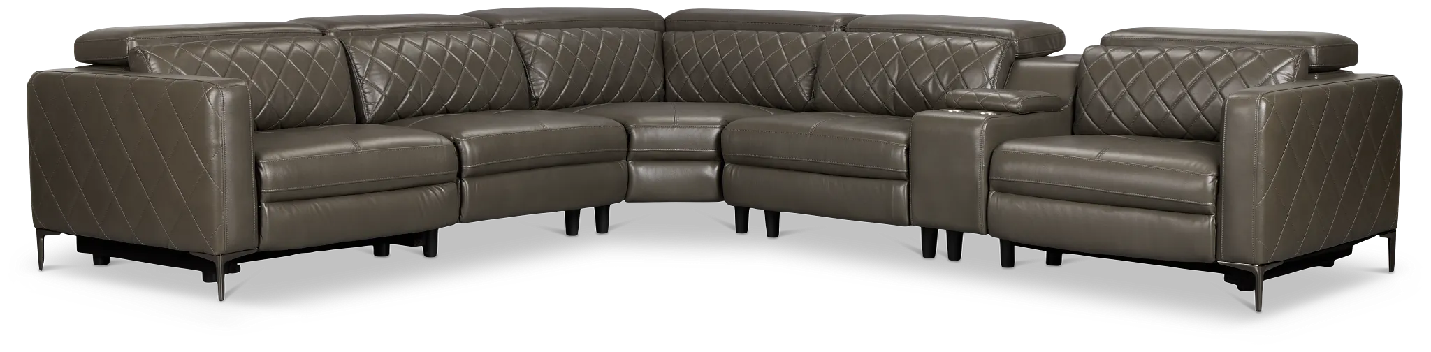 Ava Dark Gray Micro Medium Dual Power 2-arm Reclining Sectional