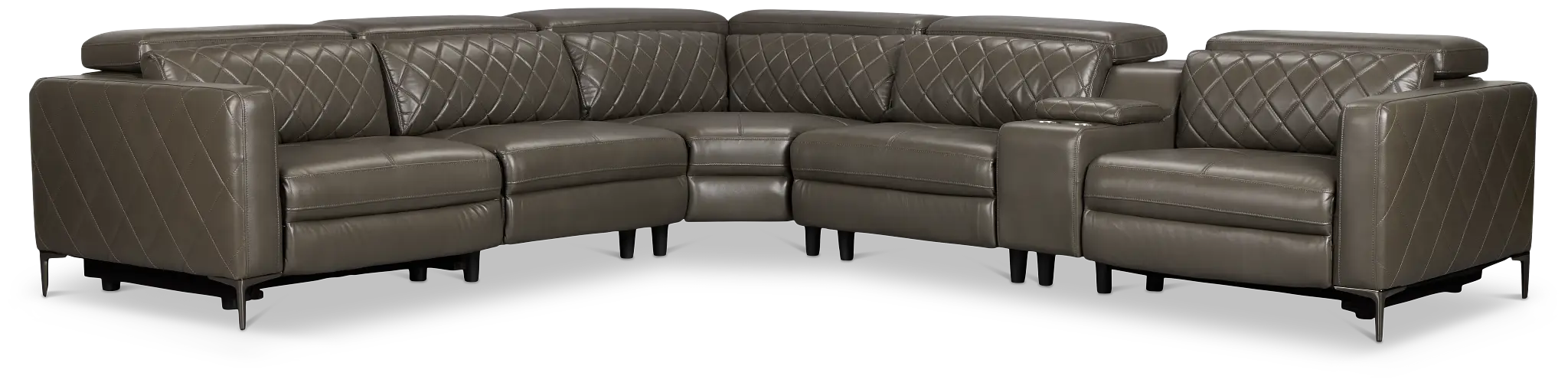 Ava Dark Gray Micro Medium Dual Power 2-arm Reclining Sectional Ava Dark Gray Micro Medium Dual Power 2-arm Reclining Sectional