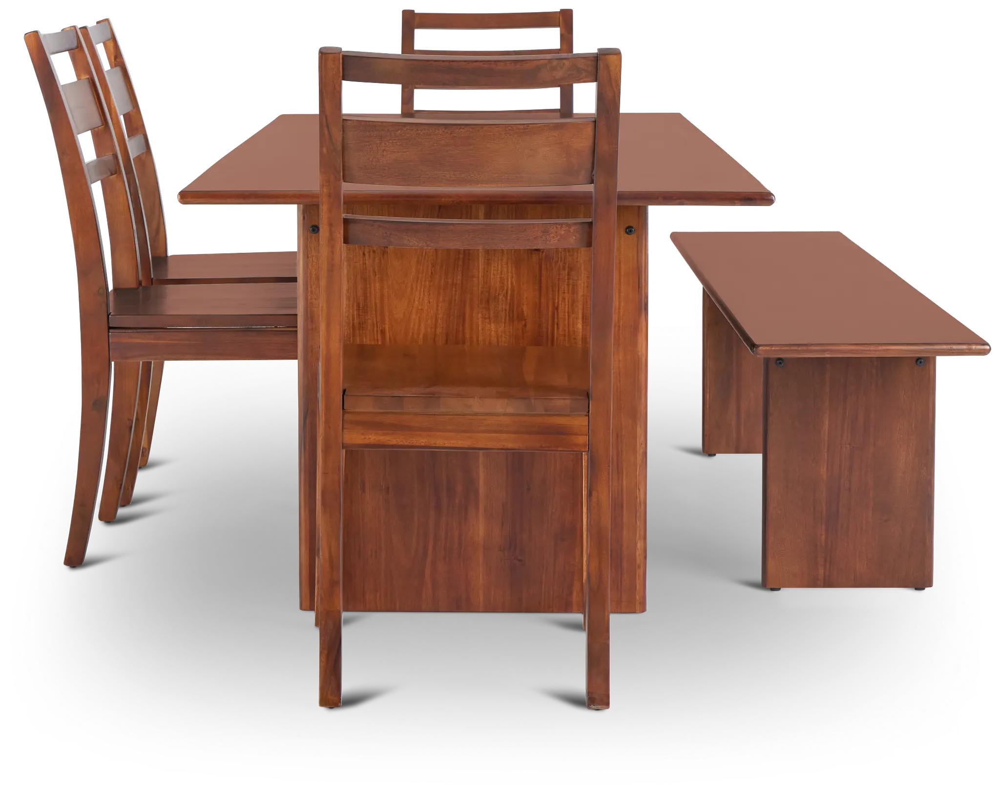 Bowery Dark Tone Rect Table, 4 Chairs & Bench Bowery Dark Tone Rect Table, 4 Chairs & Bench