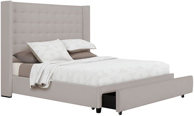 Marco Light Gray Uph Platform Storage Bed