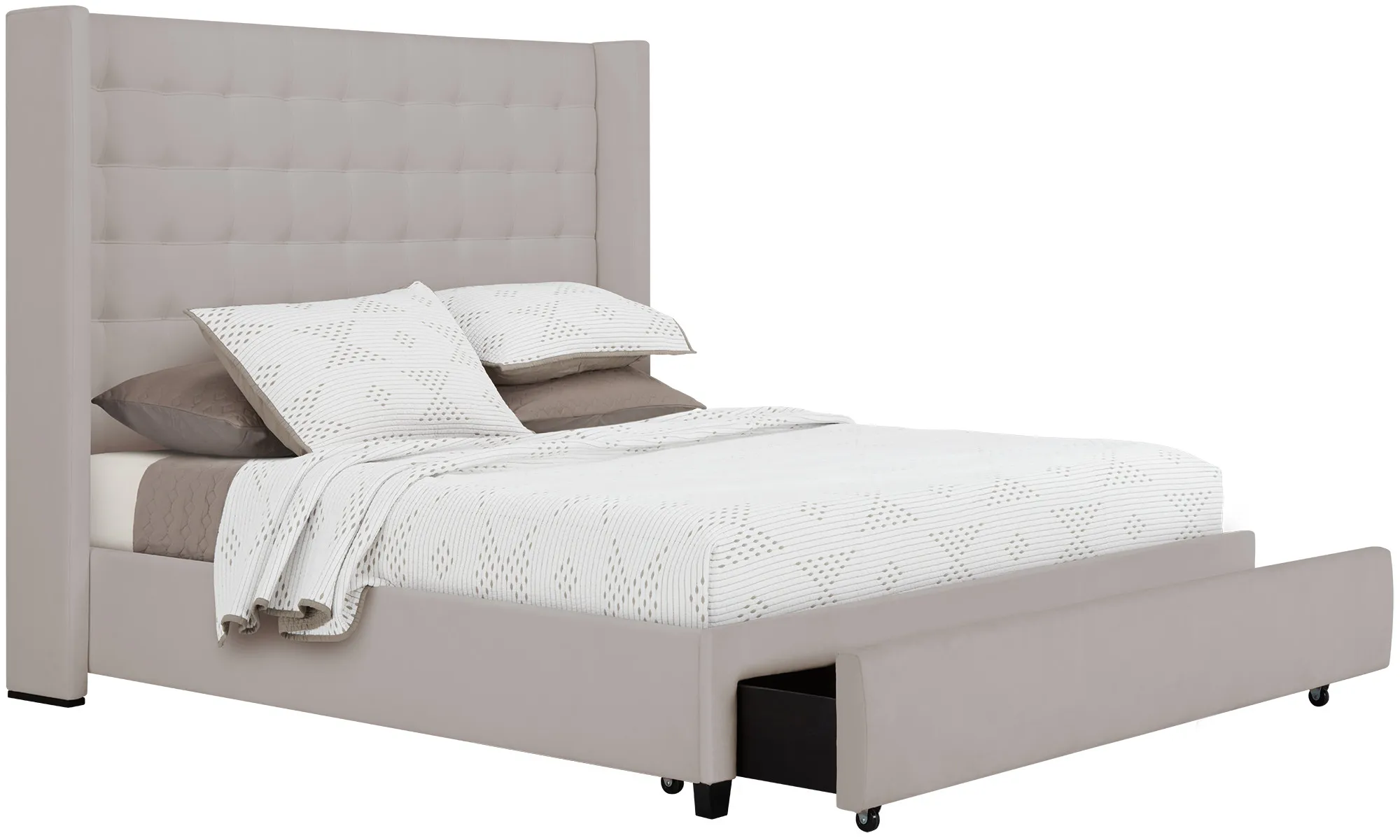 Marco Light Gray Uph Platform Storage Bed