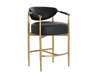 Karli Black 24" Upholstered Barstool
