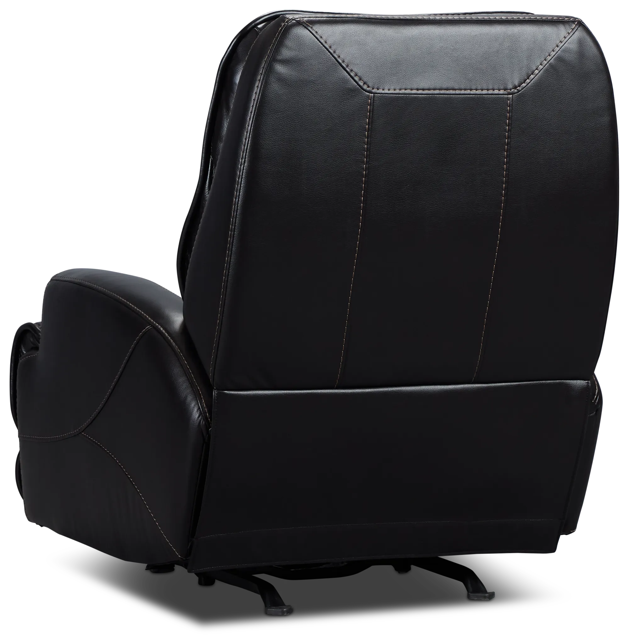 Casey Black Lthr/vinyl Power Rocker Recliner