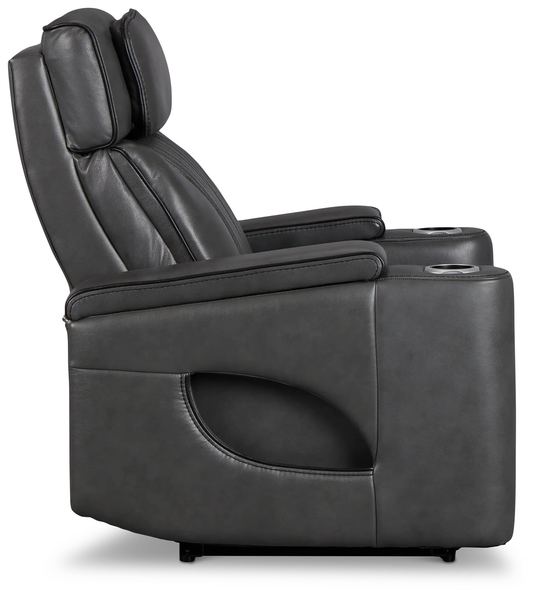 Nova Dark Gray Lthr/vinyl Power Recliner W/ Massage Nova Dark Gray Lthr/vinyl Power Recliner W/ Massage