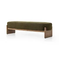 Four Hands Kilgo Dark Green Uph Bench
