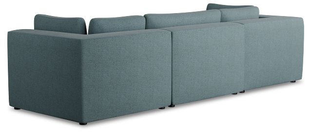 Destin Sutton Blue Fabric 4-piece Bumper Sectional