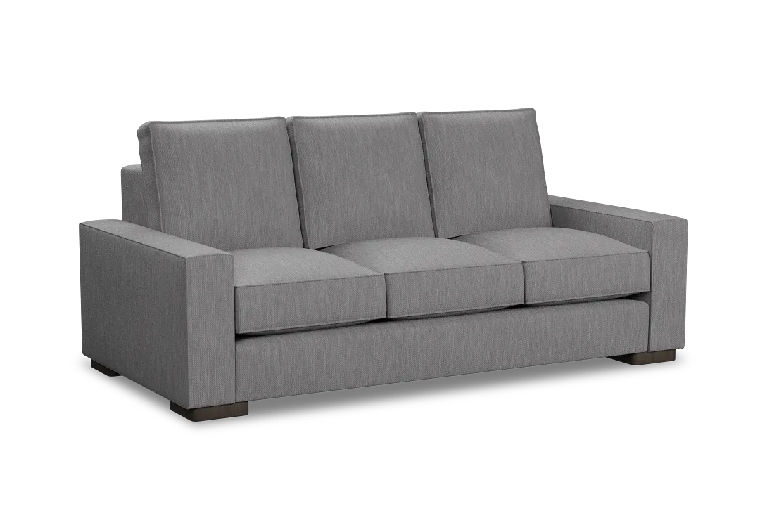 Edgewater Revenue Gray 84" Sofa W/ 3 Cushions