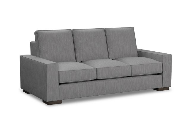 Edgewater Revenue Gray 84" Sofa W/ 3 Cushions
