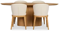 Nomad Light Tone 78" Oval Table & 4 Light Beige Chairs W/light Tone Leg