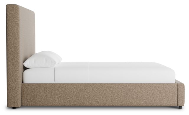 Grayton Merino Brown 54" Upholstered Platform Bed