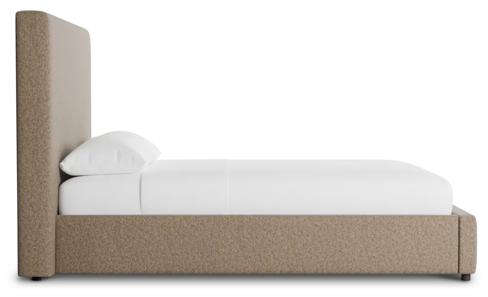 Grayton Merino Brown 54" Upholstered Platform Bed