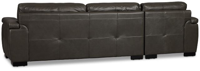 Braden Dark Gray Leather Right Chaise Sectional