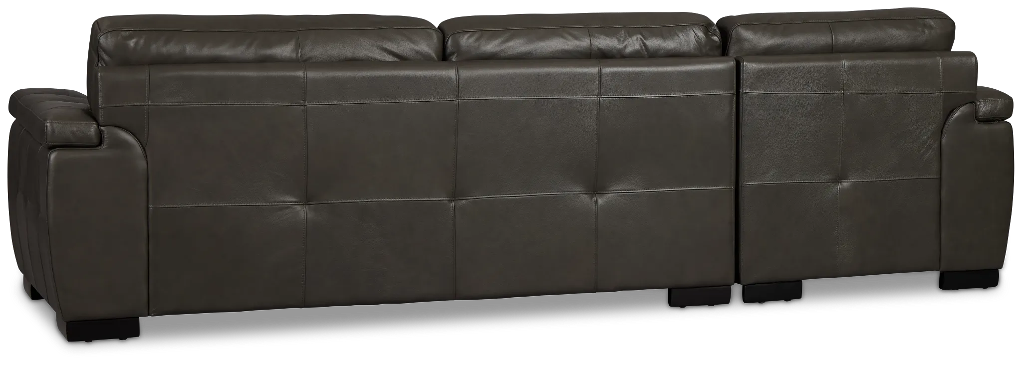 Braden Dark Gray Leather Right Chaise Sectional