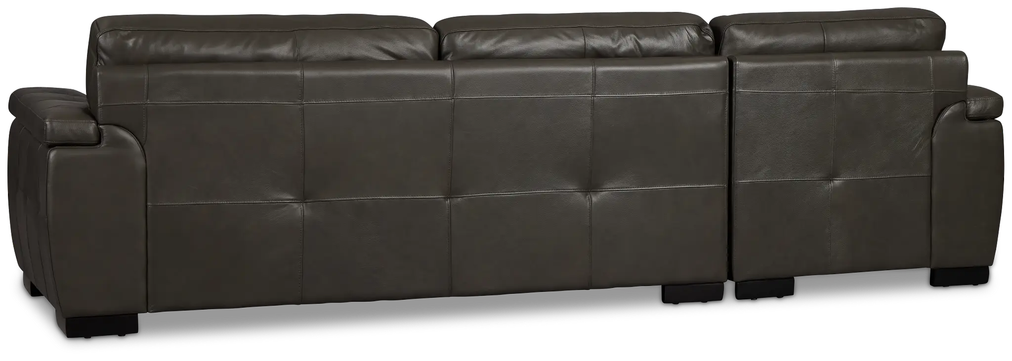 Braden Dark Gray Leather Right Chaise Sectional Braden Dark Gray Leather Right Chaise Sectional