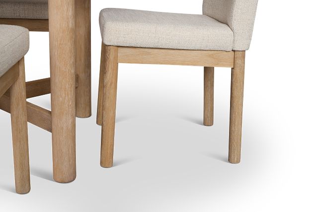 Taylor Light Tone Round Table & 4 Upholstered Chairs