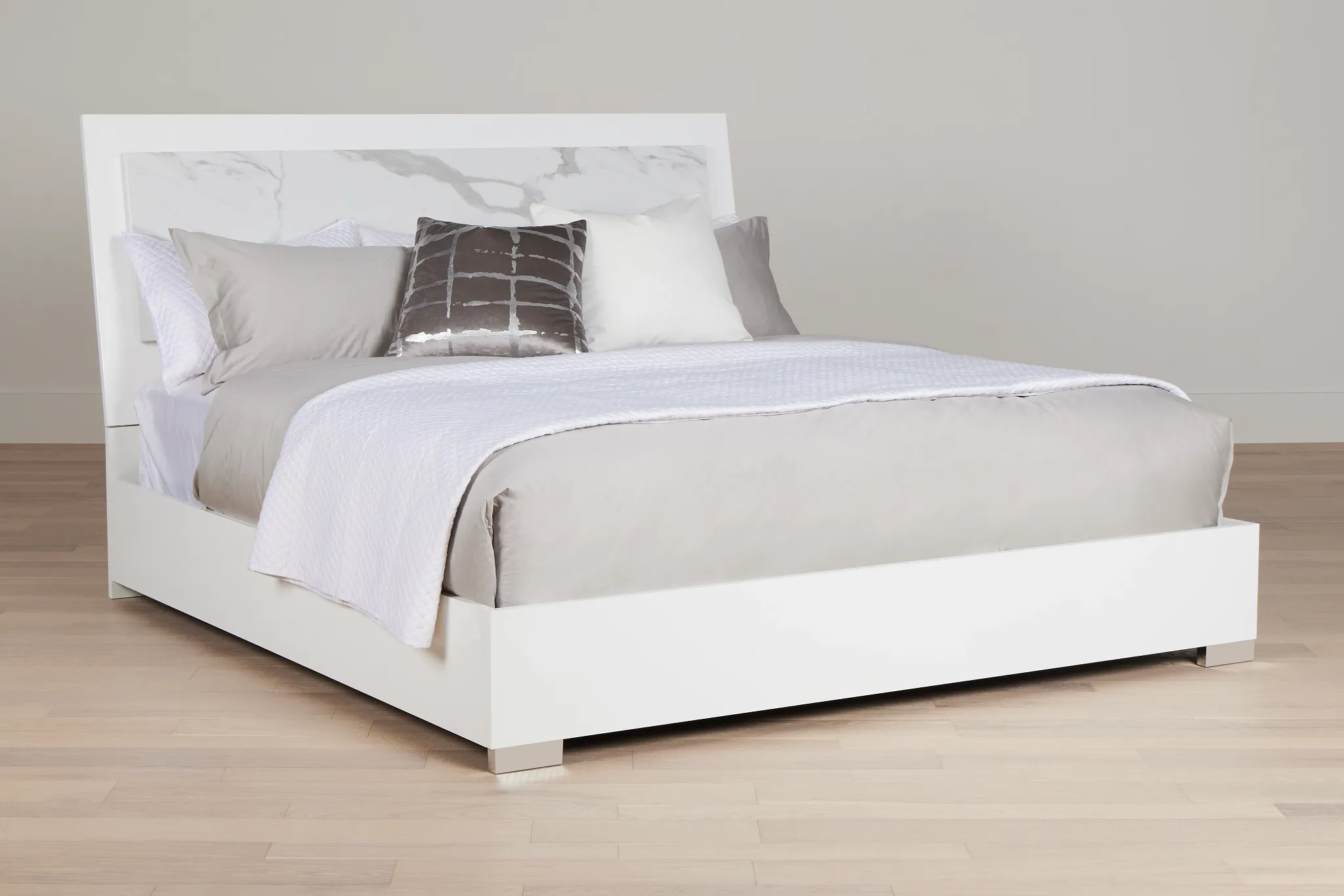 Modena White Platform Bed