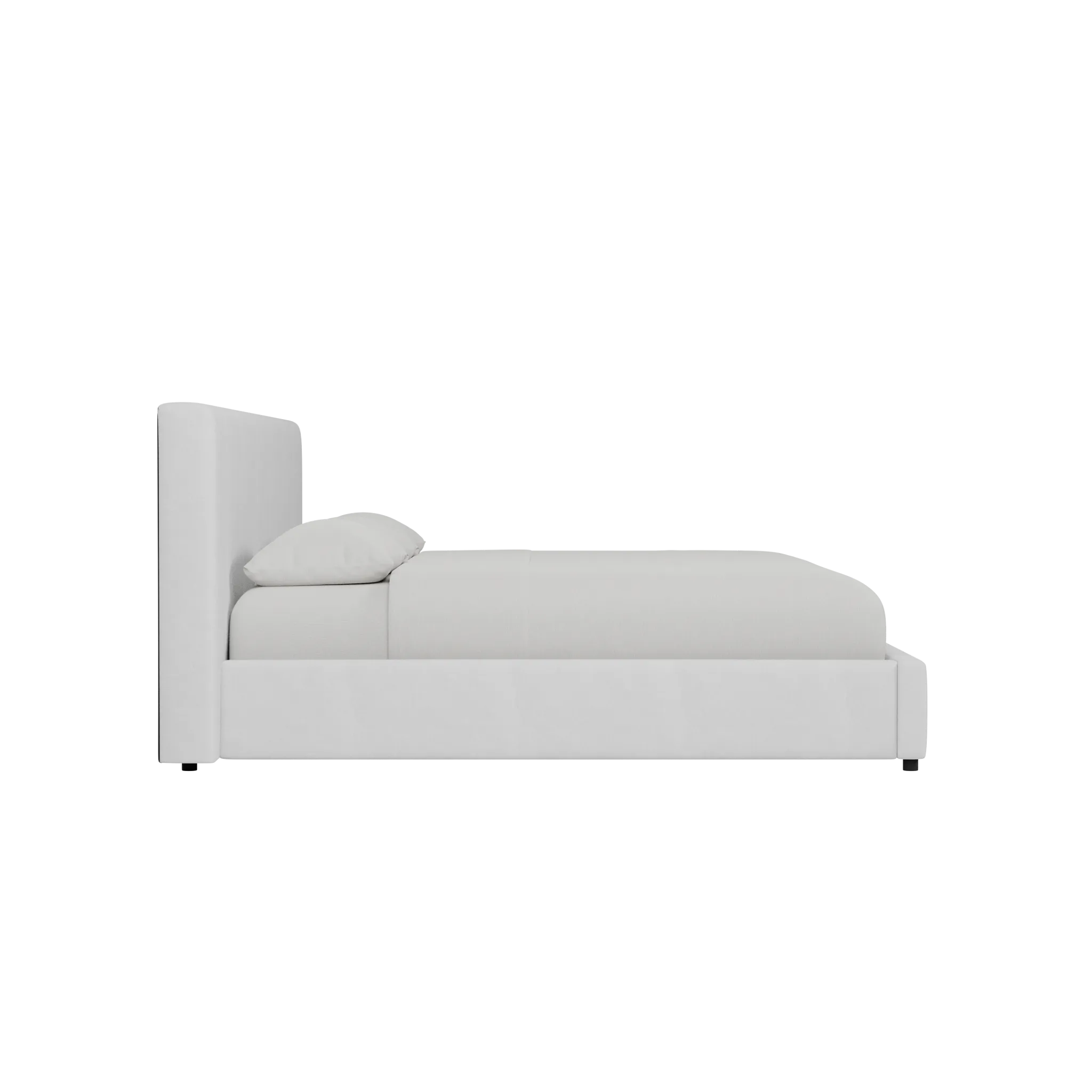 Grayton Peyton White 44" Upholstered Platform Bed