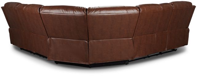 Arden Dark Brown Micro Medium Dual Power Reclining Sect With Dual Console