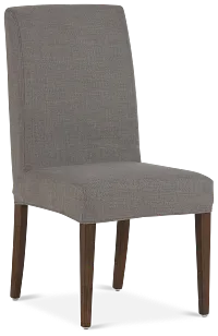 Harbor Dark Gray Short Slipcover Chair With Medium-tone Leg