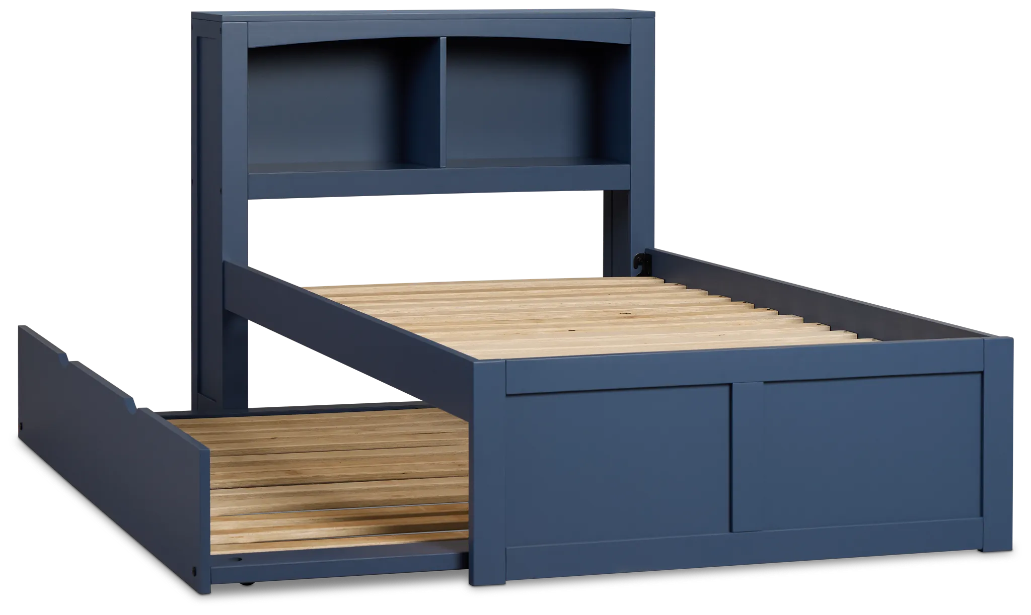Charleston Dark Blue Bookcase Trundle Bed