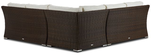 Southport White Woven Small Two-arm Sectional