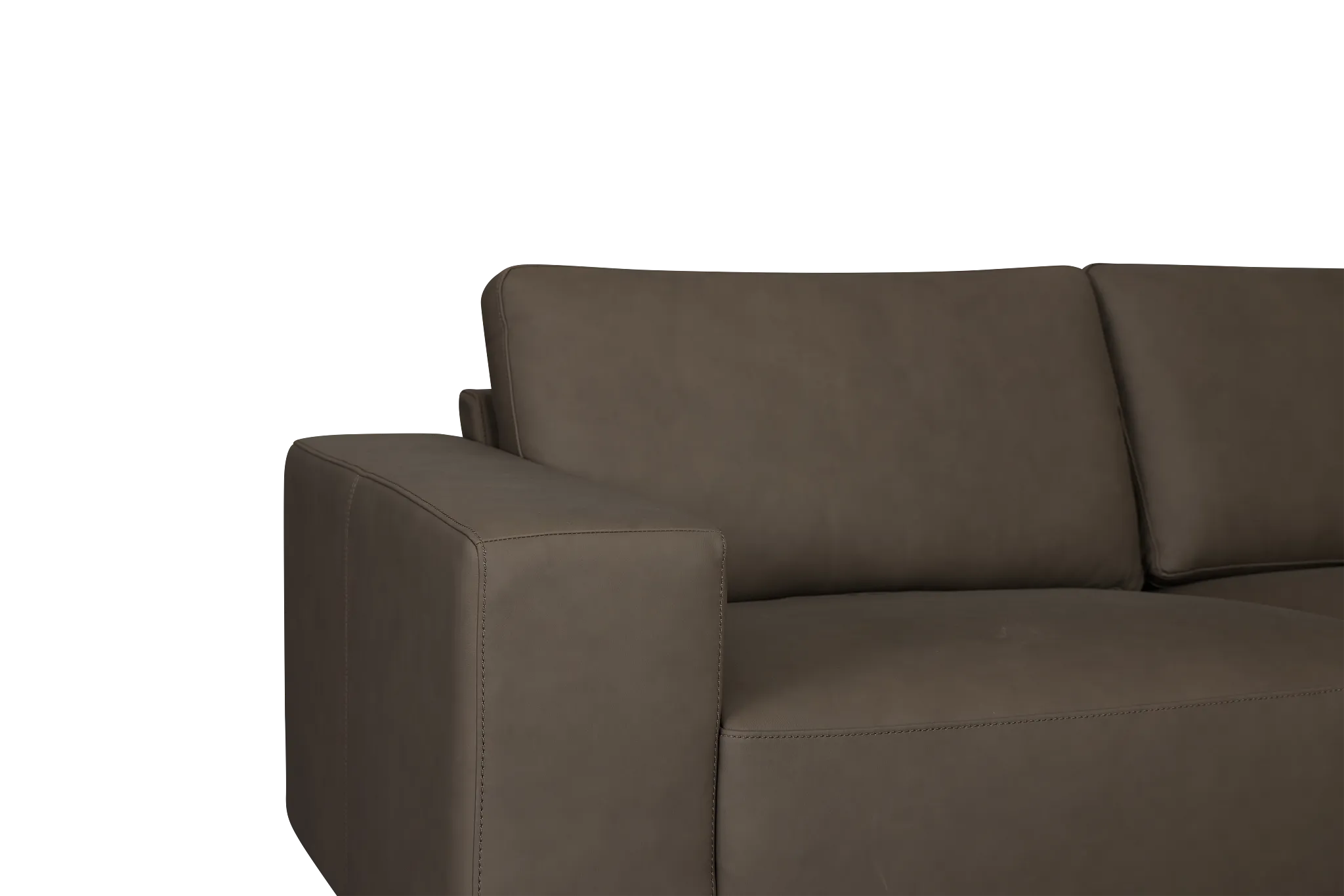 Kellan Dark Gray Leather Small Two-arm Sectional