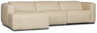 Jace Ivory Lthr/vinyl Left Chaise Power Reclining Sectional
