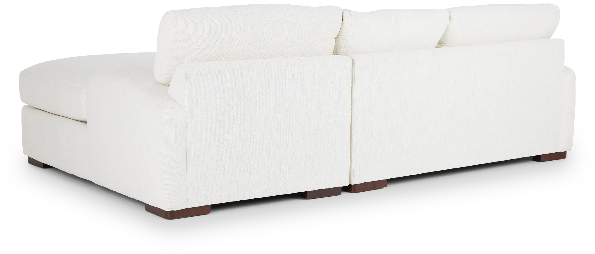 Alpha White Fabric Right Chaise Sectional
