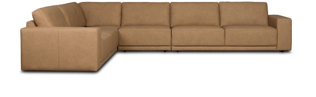 Kellan Light Brown Leather Medium Two-arm Sectional