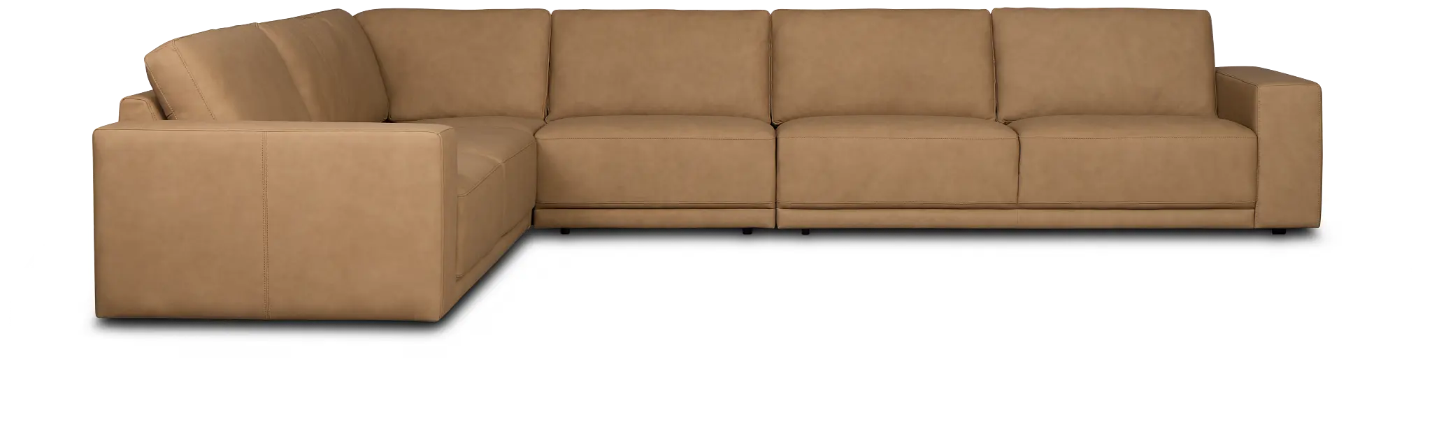 Kellan Light Brown Leather Medium Two-arm Sectional Kellan Light Brown Leather Medium Two-arm Sectional